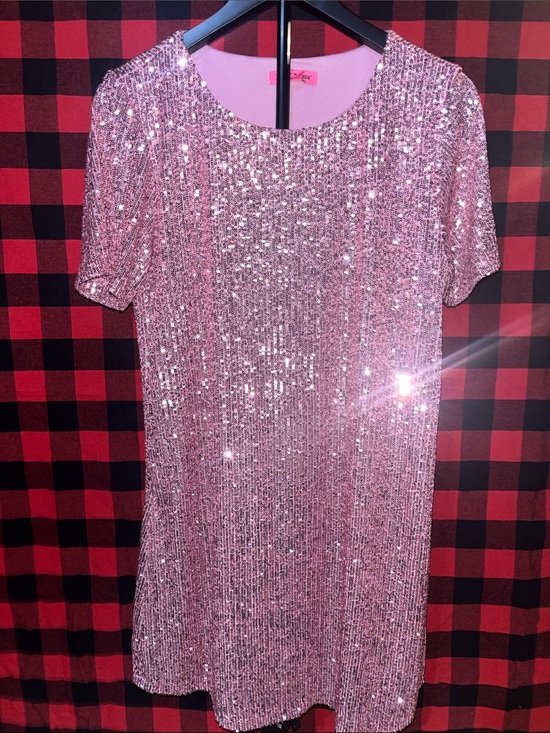 Betsey Johnson Dresses & Skirts - Betsey Johnson Pink Sequin Shift Dress